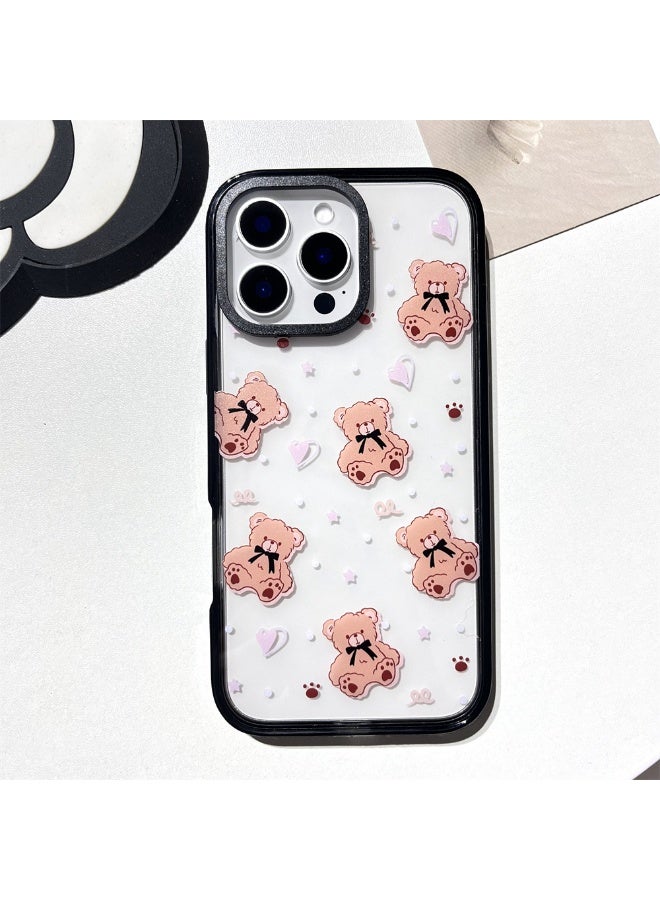 NIBEMINENT Acrylic Teddy Bear Protective TPU Case Cover For iPhone 14 Plus Clear - Image 1