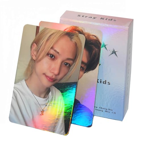 PYAJUU Stray Kids Laser Photocard 50pcs Stray Kids Laser Card Kpop Stray Kids LOMO Cards Kpop Straykids 5-Strar Album Card Stray Kids Photo Cards 5-Star Postcard Gift for Fans Daugher - Image 1