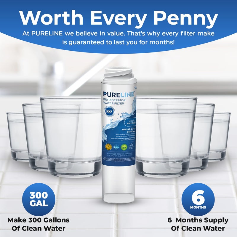 Pureline فلتر مياه الثلاجة Pureline GSWF بديل لـ GE GSWF، Kenmore 46-9914، 469914، 9914 - يقلل من الطعم والرائحة السيئة - Image 5
