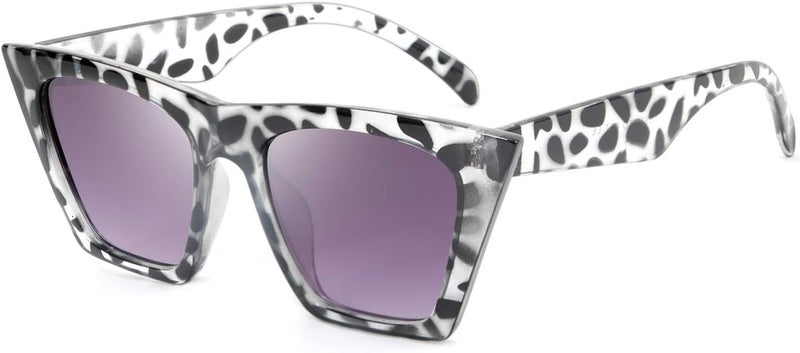 FEISEDY Vintage Square Cat Eye Sunglasses Oversized Women Fashion Sun Glasses B2473 - Image 1