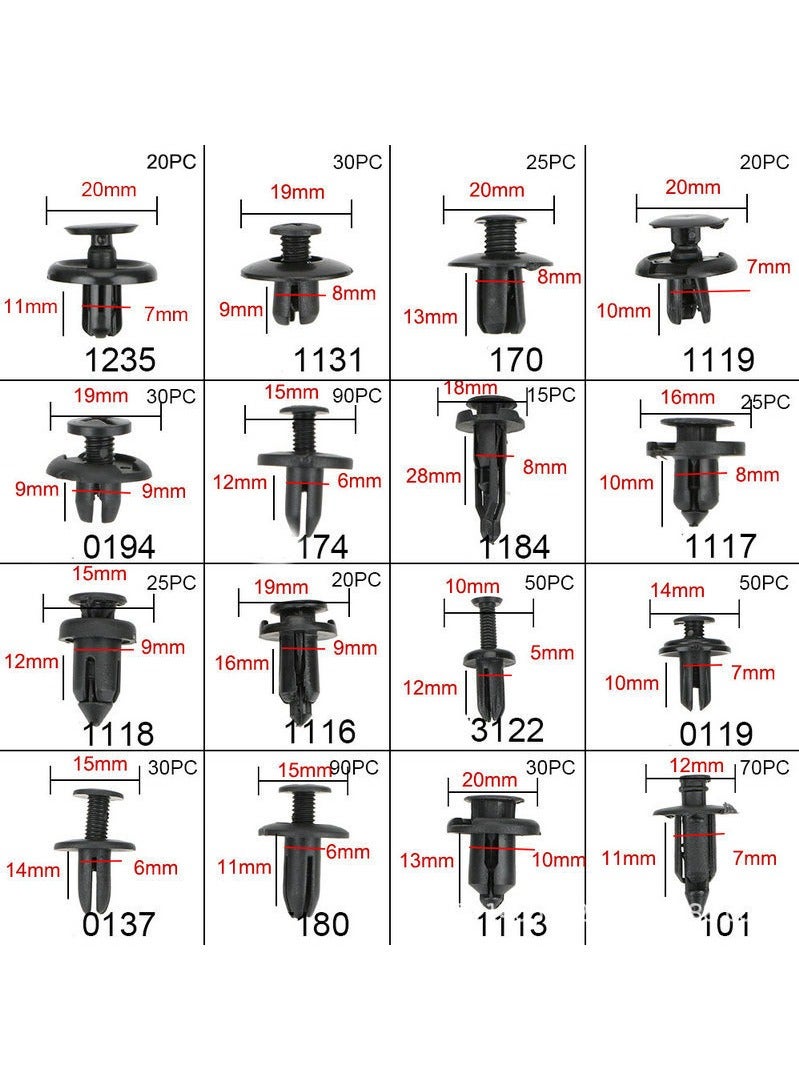 620 Pcs Car Retainer Clips Set Plastic Fasteners Kit Fender Rivets Kits for GM Ford Toyota Honda Acura Chrysler - Image 2