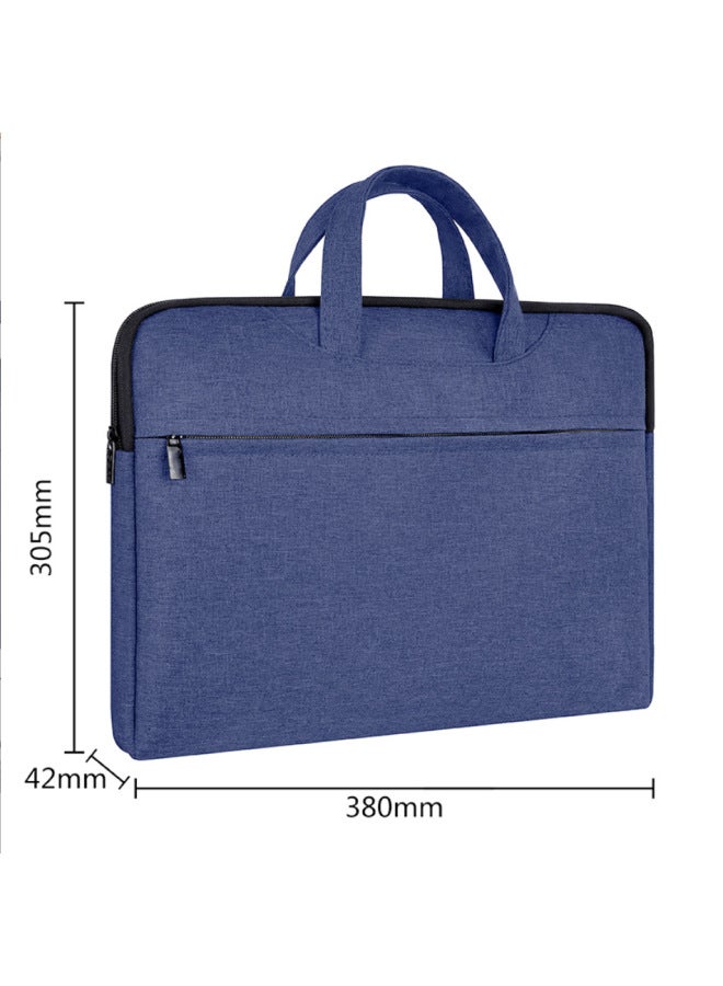 Business Office Handbag Canvas Briefcase Men's And Women's Conference Bag Document Bag Business Trip Computer Bag Printing-Color:Upgraded Thickened Model [dark Blue] - Image 1