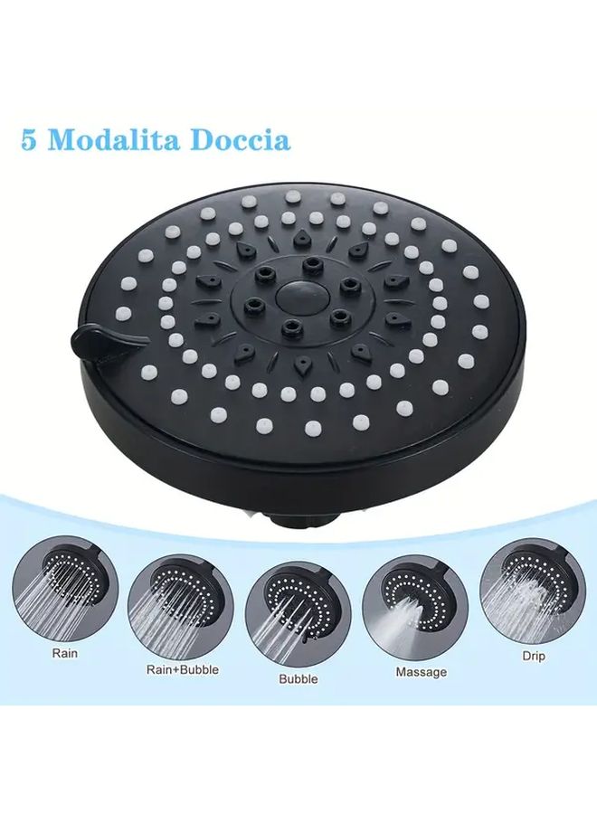 Black Five Mode High Pressure Shower Head Easy Install No Tools Needed - Image 2