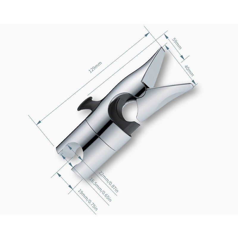 Shower Head Holder Adjustable Handheld Shower Bracket for Slide Bar, Suitable 18-25MM O.D. Shower Head, Slider Clamp Bathroom Replacement Accessories - Image 2