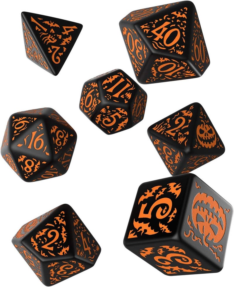Q WORKSHOP Q-Workshop Halloween Pumpkin Dice Set Black & Orange - Image 1