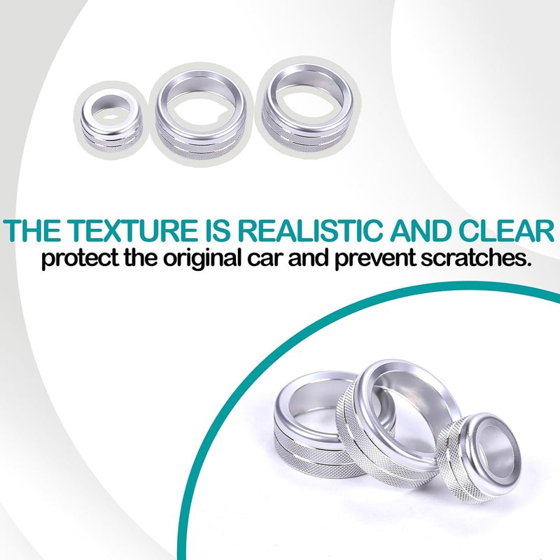 Hudiriy Car Central Control Air Conditioning Knob Ring Compatible with BMW 1 2 3 4 Series F30 F34 F46 3GT X1 F47 F48 U11 Aluminum Air Conditioning Volume knob Trim Protection Accessories (Silver) - Image 5