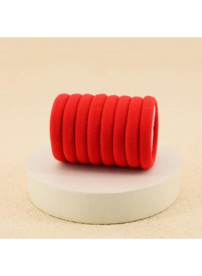 PIDOUDOU - 100 Pack Seamless Hair Ties for Women Girls Ponytail Holders for Thick Hair (Red) - Image 1