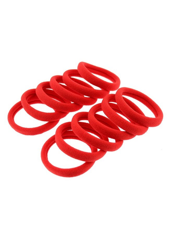 PIDOUDOU - 100 Pack Seamless Hair Ties for Women Girls Ponytail Holders for Thick Hair (Red) - Image 1