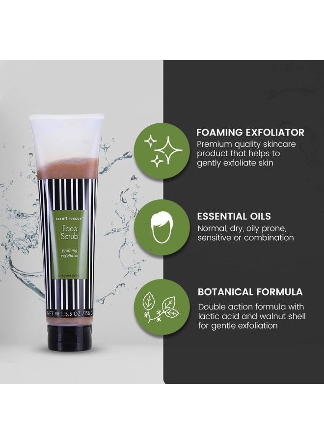 Max Green Alchemy - MGA Vegan Face Scrub - Scruff Rescue Face Scrub, Daily Exfoliator & Face Wash for Deep Cleaning | Prevents Blackheads & Ingrown Hairs | pH Balanced Walnut Shell Microdermabrasion | 5.5 oz - Image 1