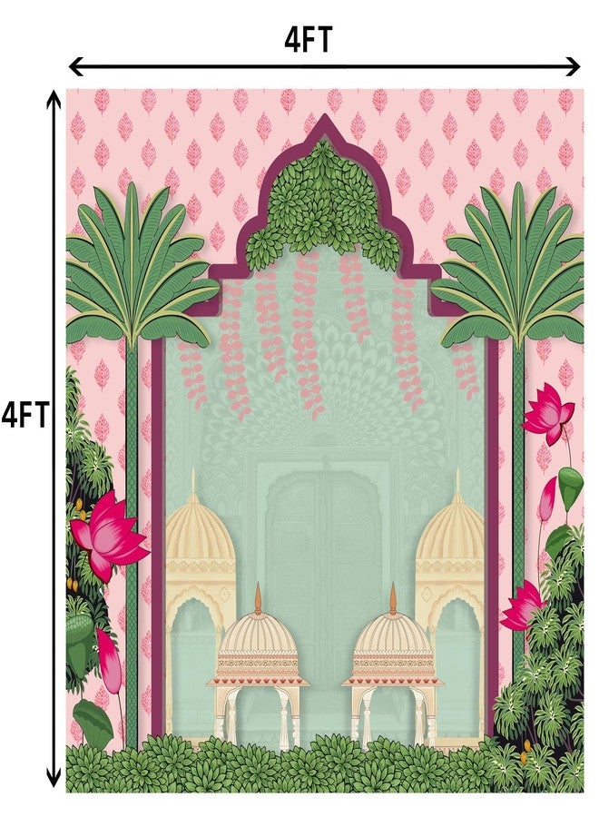 ULÉ UL Mural Palace Backdrop (4Ft-4Ft) Traditional Cloth for Pooja, Mandap, Satyanarayan Vratam & Home Temple Decoration Talambralu - Image 2