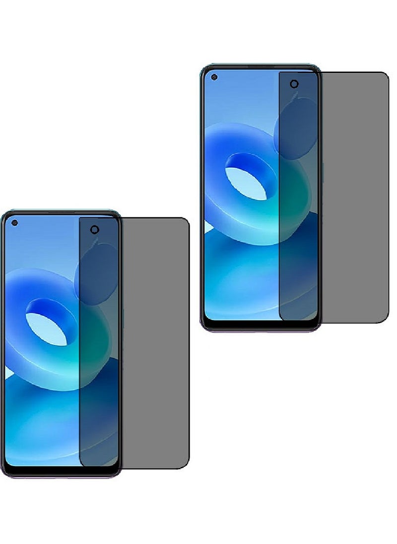 Super 2 Pieces Tempered Glass Screen Protector Anti-Spy Privacy  Designed For Oppo A95 4G Full Screen Coverage And Bubble Free - Image 1