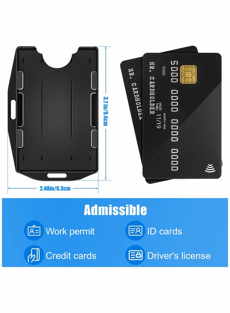 Zikra 2 Sided id Badge Holder Rigid Hard Plastic id Access id Card case Vertical and Horizontal id Access Black Rigid Card Protectors Plastic Credit Card Protector for 2 Card(30 Packs) - Image 5