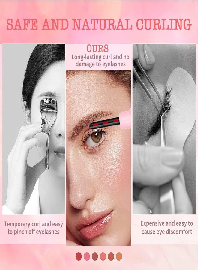 ELESDA Heated Eyelash Curlers, Heated Lash Curler Rechargeable Eyelash Curler Natural 24 Hours Long-Lasting, Electric Eye Lash Curler Heat with 3 Temp Settings Makeup Tool for Girls Women- Pink - Image 5