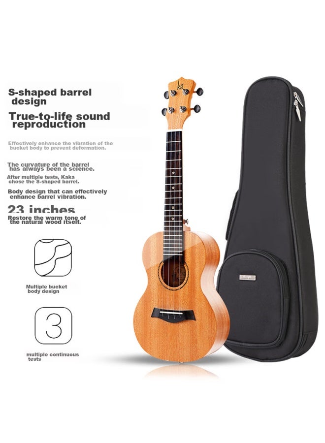 Kakakuc-25d Ukulele, Solid Mahogany Top, Small Guitar, 23 Inches - Image 3