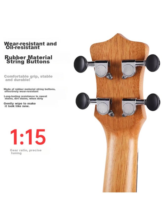 Kakakuc-25d Ukulele, Solid Mahogany Top, Small Guitar, 23 Inches - Image 2