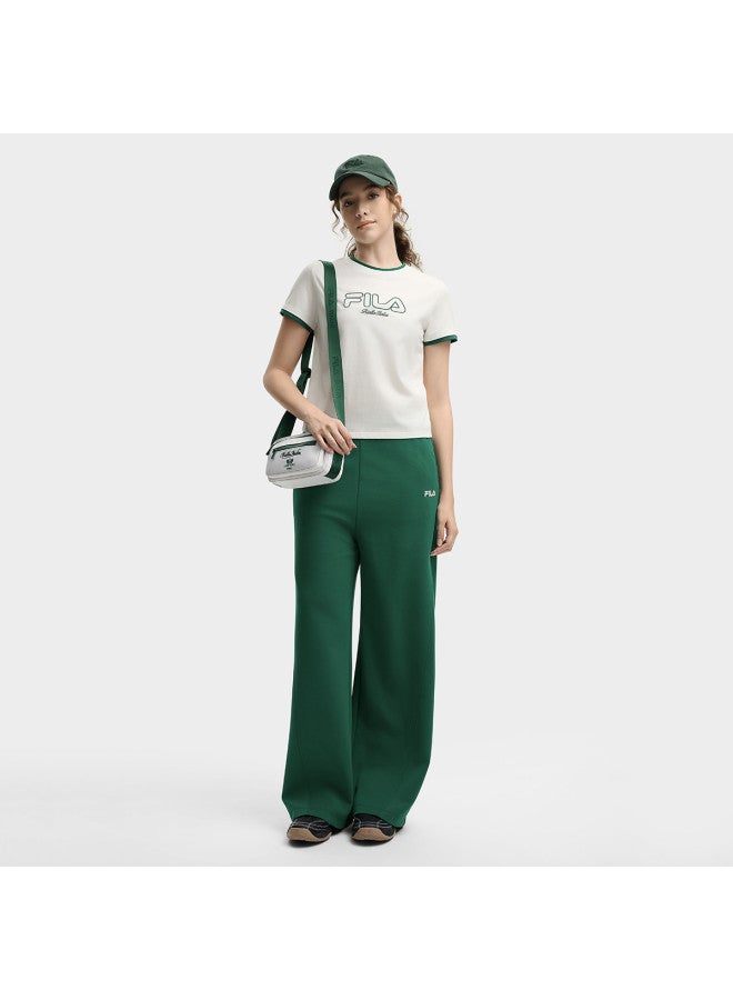 FILA Women'S Casual Pants, Fashionable Leisure, Simple And Comfortable, Basic Versatile Straight-Leg Wide-Leg Knit Trousers - Image 2