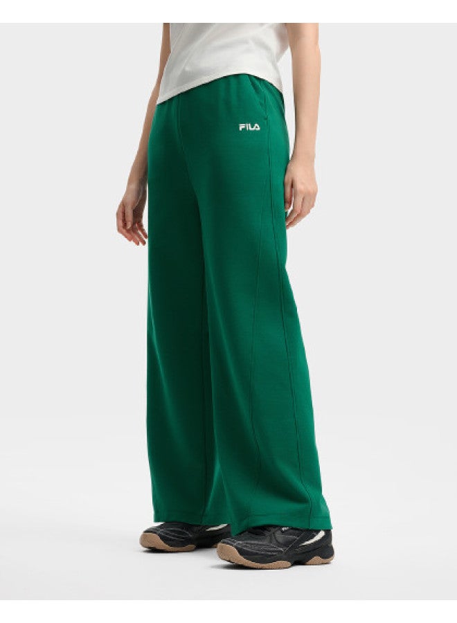FILA Women'S Casual Pants, Fashionable Leisure, Simple And Comfortable, Basic Versatile Straight-Leg Wide-Leg Knit Trousers - Image 1