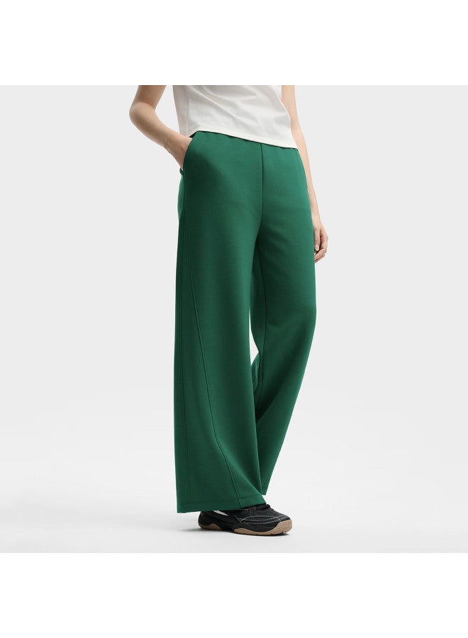 FILA Women'S Casual Pants, Fashionable Leisure, Simple And Comfortable, Basic Versatile Straight-Leg Wide-Leg Knit Trousers - Image 4