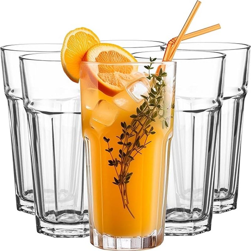 criterion Set of 4 Highball Drinking Glasses 350ml LeadFree Tempered Water Glasses Thick Heavy Base Clear Iced Hot Tea Glassware for Cocktail Juice Milkshake Coke Soda Beer Tumbler Cup - Image 3