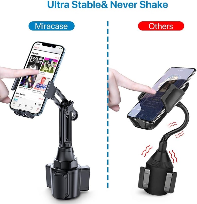 Miracase [2025 Latest Upgraded] Universal Cup Phone Holder for Car, [Rotatable & Adjustable] Long Neck Car Cup Holder Phone Mount Compatible with iPhone, Samsung, Google & More Smartphones - Image 1