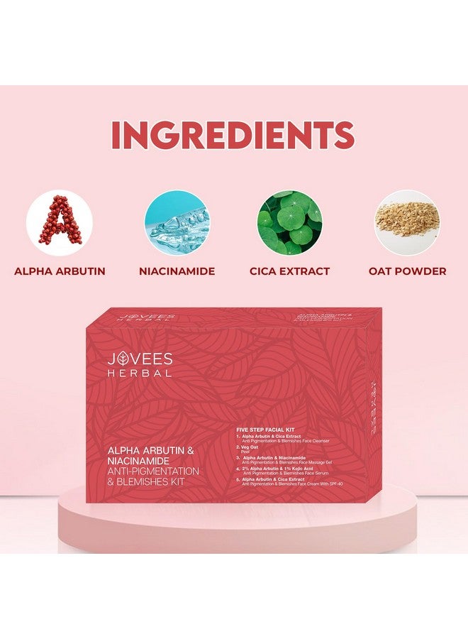 Jovees Herbal Alpha Arbutin & Niacinamide Anti Pigmentation & Blemishes Facial Kit | For Pigmentation & Blemishes | For Multiple Use | Improves Uneven Skin Tone - Image 4