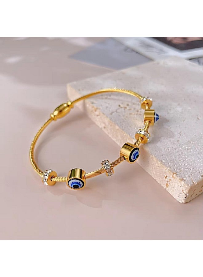 MEENAZ evil eye bracelet for woman Evil Eye Bangles for women Anti Tarnish Stylish Adjustable hand Rose gold Bracelet for girls Kada for Women Magnet Accessories Jewellery friendship crystal - Image 2