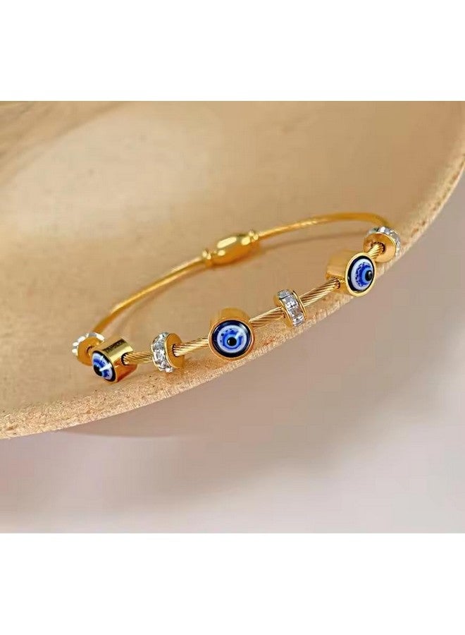 MEENAZ evil eye bracelet for woman Evil Eye Bangles for women Anti Tarnish Stylish Adjustable hand Rose gold Bracelet for girls Kada for Women Magnet Accessories Jewellery friendship crystal - Image 5