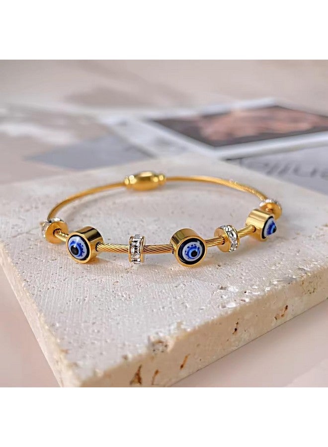 MEENAZ evil eye bracelet for woman Evil Eye Bangles for women Anti Tarnish Stylish Adjustable hand Rose gold Bracelet for girls Kada for Women Magnet Accessories Jewellery friendship crystal - Image 4