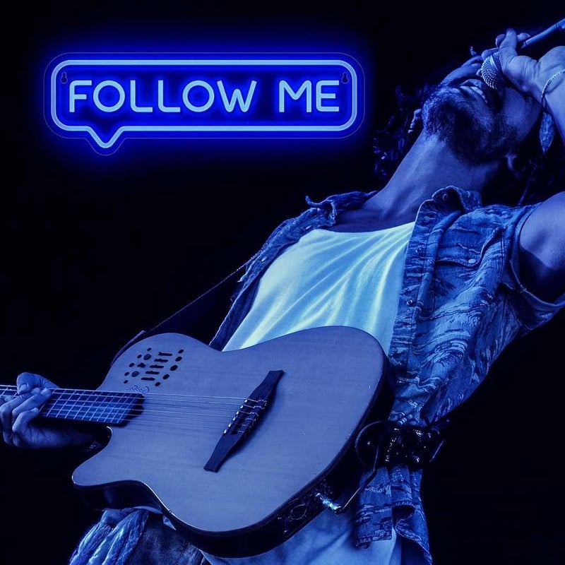 Horoof Home Follow Me Neon LED Wall Light - 41.2x11.7 cm Blue Acrylic Decor - Image 3