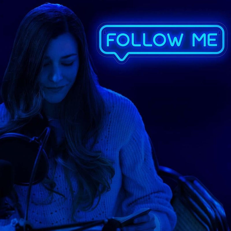 Horoof Home Follow Me Neon LED Wall Light - 41.2x11.7 cm Blue Acrylic Decor - Image 1