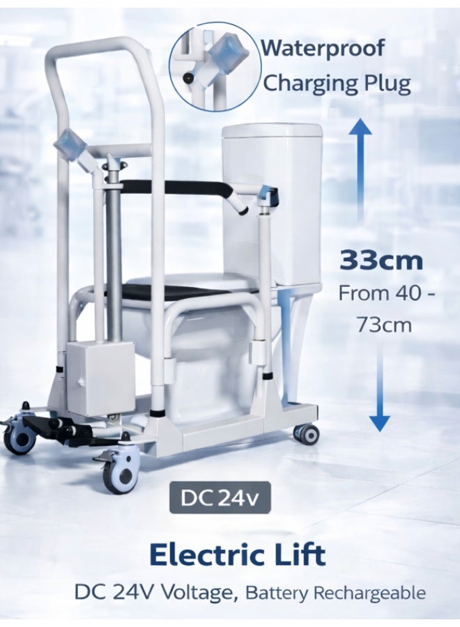 Enjoycare EK912 Electric Patient Transfer Chair – 150kg Capacity, 33cm Powered Lift Range, Rechargeable Battery, Medical Transfer Lift for Elderly & Disabled, Hospital & Home Use Mobility Chair - Image 5