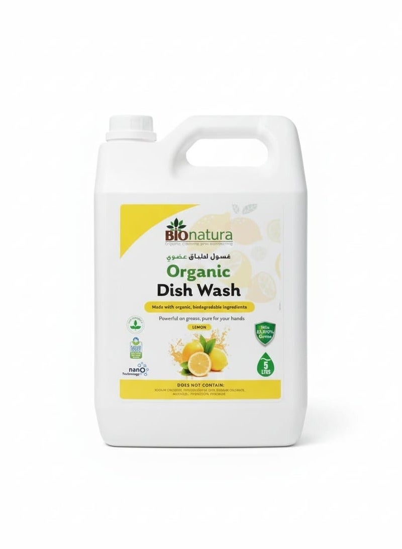 بيوناتورا غسول أطباق عضوي من بيوناتورا، مزيل طبيعي للدهون، سائل غسيل أطباق غير سام، صابون أطباق صديق للبيئة، منظف أطباق نباتي، تركيبة قابلة للتحلل الحيوي، آمن على اليدين (5 لترات) - Image 1