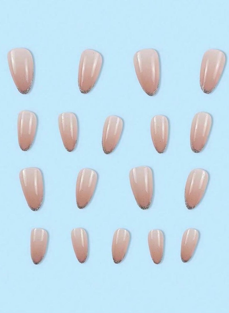 French pink and white gradient nails, 24 pieces - Image 2