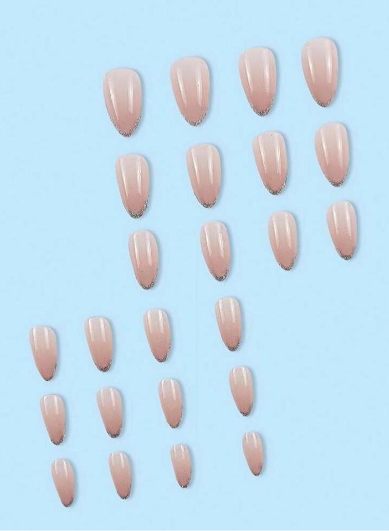 French pink and white gradient nails, 24 pieces - Image 3