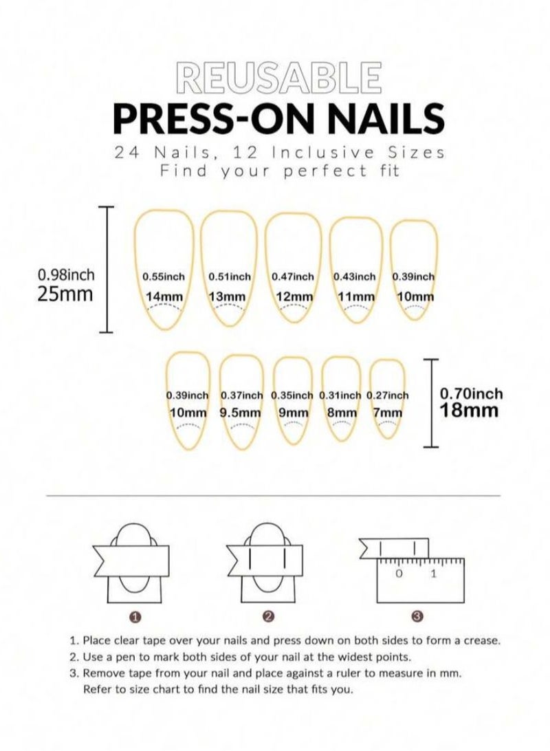 French pink and white gradient nails, 24 pieces - Image 5