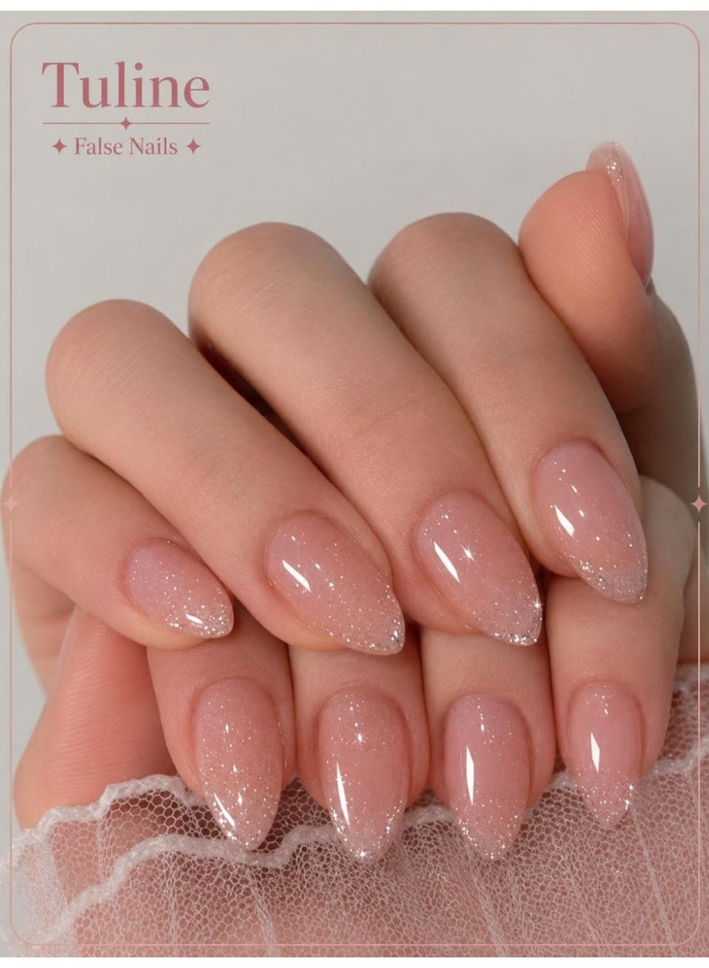 Tuline French pink and white gradient nails, 24 pieces - Image 1