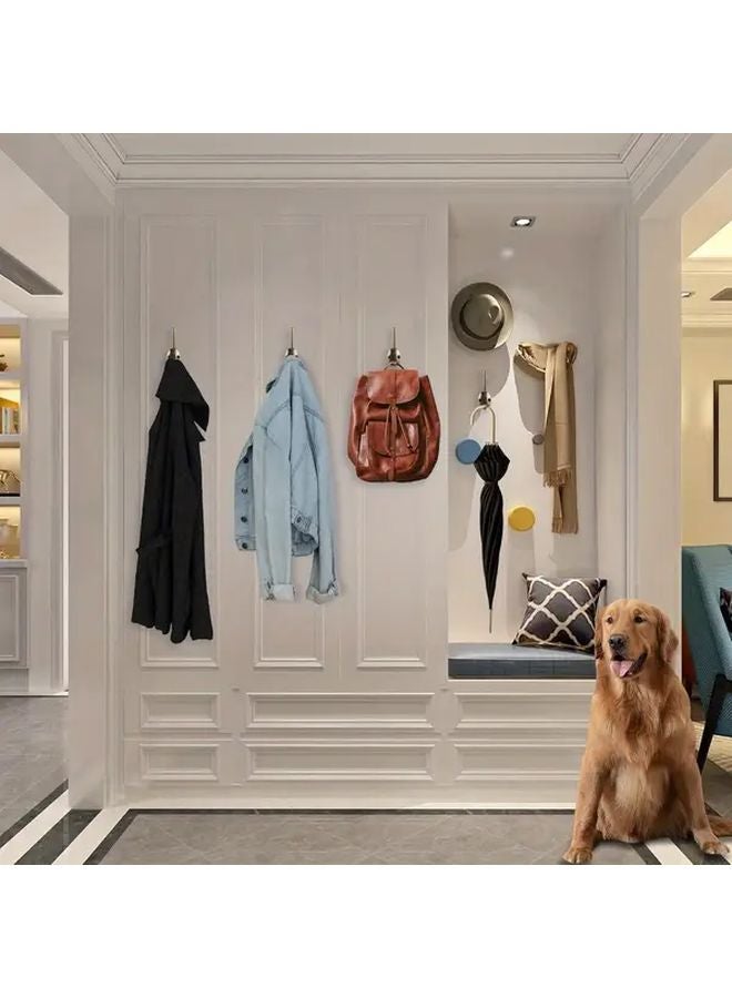 5 قطع خطافات مدخل معدنية متينة منظف حائط فضي - Image 3