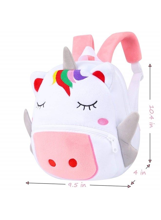 Cute Plush Unicorn Toddler Small Backpack Little Plush Bookbag for Girls 3 to 6 years old  - Image 3