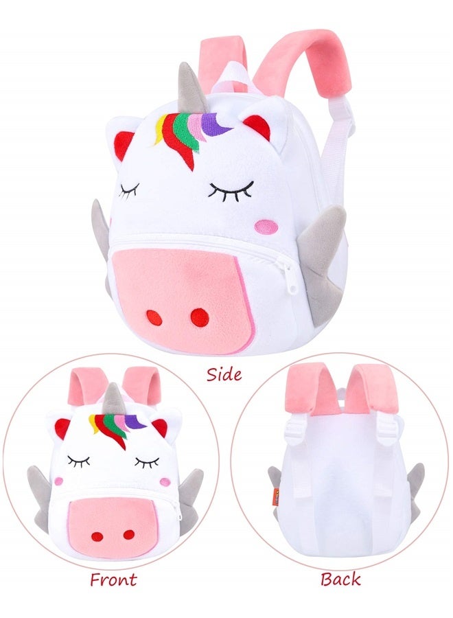 Cute Plush Unicorn Toddler Small Backpack Little Plush Bookbag for Girls 3 to 6 years old  - Image 4