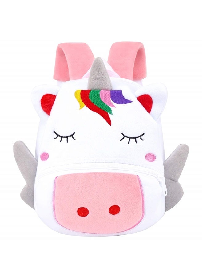 Cute Plush Unicorn Toddler Small Backpack Little Plush Bookbag for Girls 3 to 6 years old  - Image 1