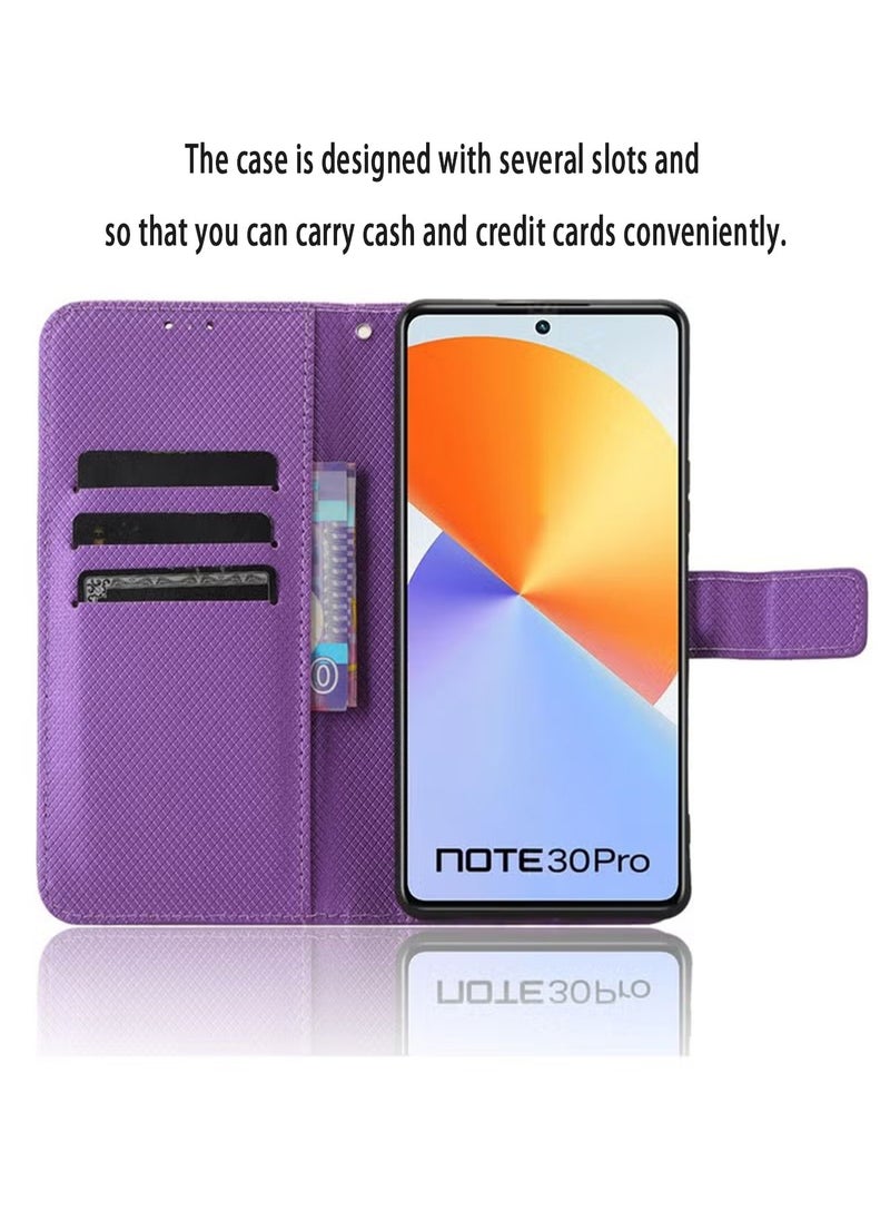 X-level Infinix Note 30 Pro 4G/X678B Phone Case Cover with Full Body Camera Len Protector PU Leather Wallet Card Holder Shockproof Protective Back Cover with Release Hand Phone Holder Daily Video Kickstand  - Image 4
