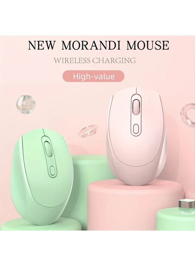 Green Ergonomic Wireless Mouse Silent Click Dual Mode Comfort Grip For Laptops Desktops Tablets - Image 4