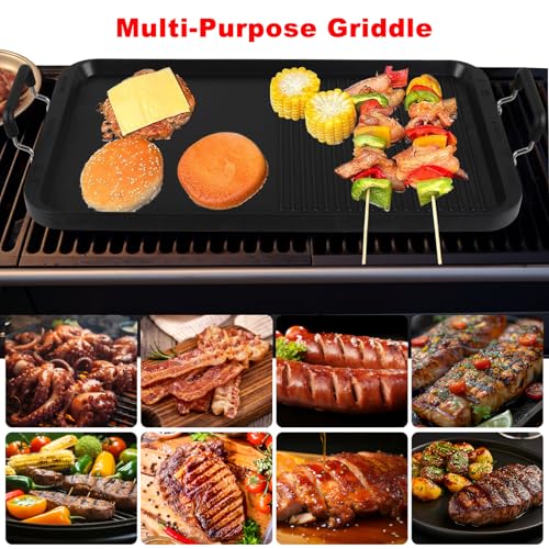 Vayepro 2-in-1 Stove Top Griddle & Grill Pan, 20 Inch Non-Stick Double Burner Griddle for Gas, Electric, and Camping Stoves, Perfect for Pancakes, BBQ, and Indoor/Outdoor Cooking - Image 5