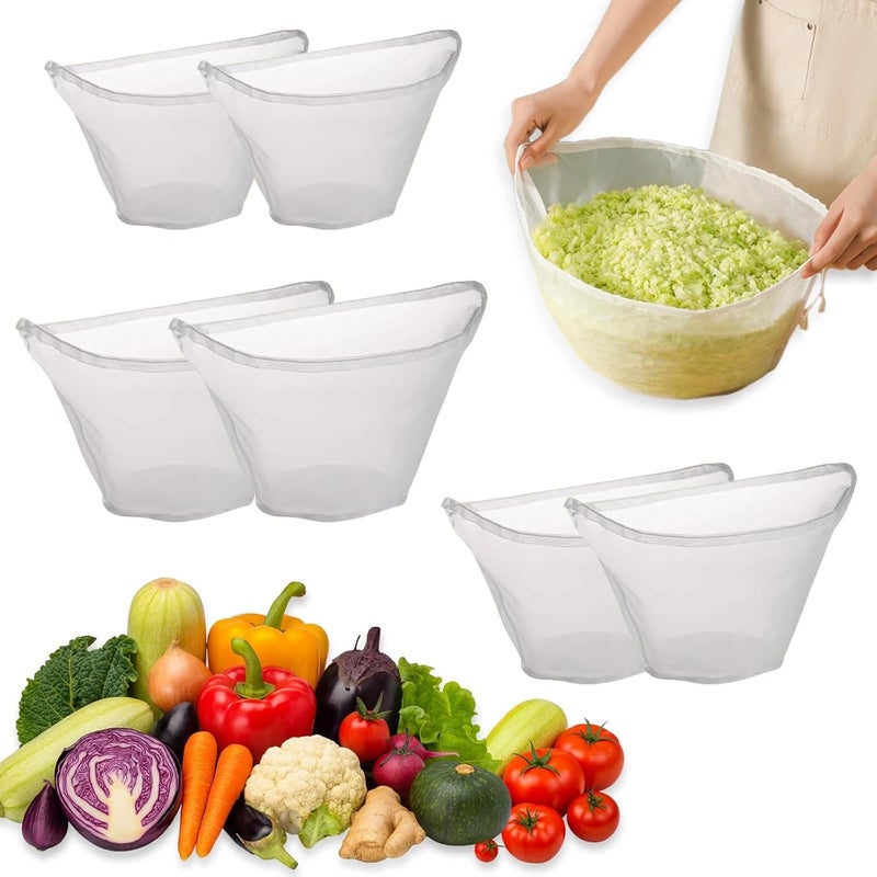 fernfern 6 Pack Reusable Nylon Mesh Strainer Bags, Ultra Fine Cheese Cloth Filter Bags in 3 Sizes Small Medium Large, Nut Milk and Juice Strainer for Coffee Soy Milk Yogurt and Cheese Making - Image 1