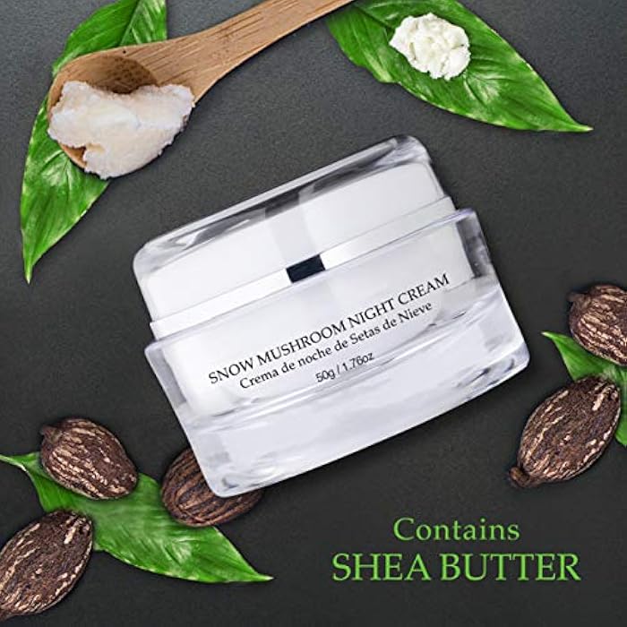 Vivo Per Lei Snow Mushroom & Peony Night Moisturizer - Anti Wrinkle Cream for Sensitive Skin - Anti Aging Night Cream with Shea Butter & Collagen - Paraben Free Moisturizer for Skin Woes - 50g - Image 4