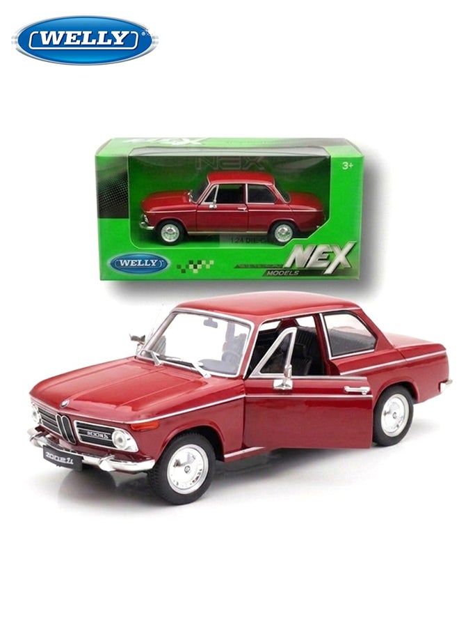 Welly Classic BMW 2002 Ti 1968 Die-Cast Model Car 1:24 Scale – Red – Die-Cast Toy Car for Kids & Collectors - Image 1