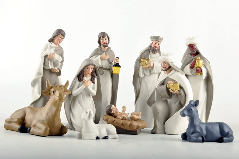 DurableDelights Christmas Nativity Set, Nativity Scene Includes 10 Resin Figurines-Baby Jesus, Mary, and Joseph, Perfect Ideal for Christmas Decor - Image 1