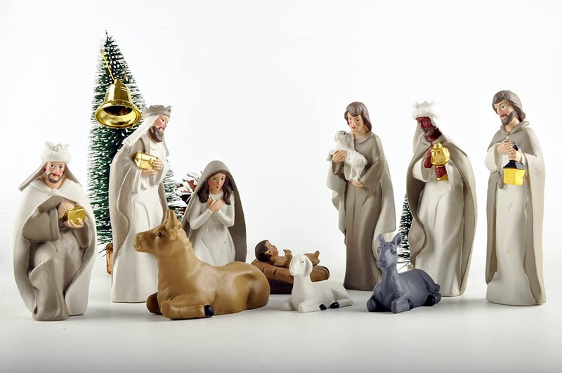 DurableDelights Christmas Nativity Set, Nativity Scene Includes 10 Resin Figurines-Baby Jesus, Mary, and Joseph, Perfect Ideal for Christmas Decor - Image 2