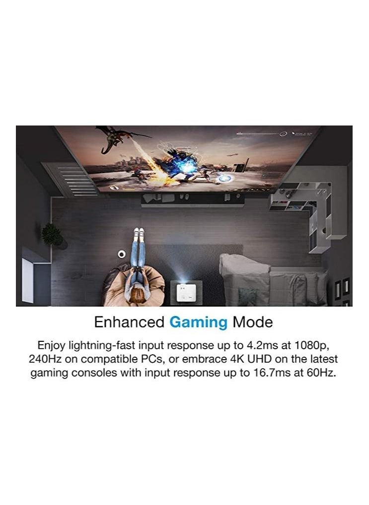 Optoma - Optoma UHD38x Bright, True 4K UHD Gaming Projector | 4000 Lumens | 4.2ms Response Time at 1080p with Enhanced Gaming Mode | Lowest Input Lag on 4K Projector | 240Hz Refresh Rate | HDR10 & HLG - Image 1