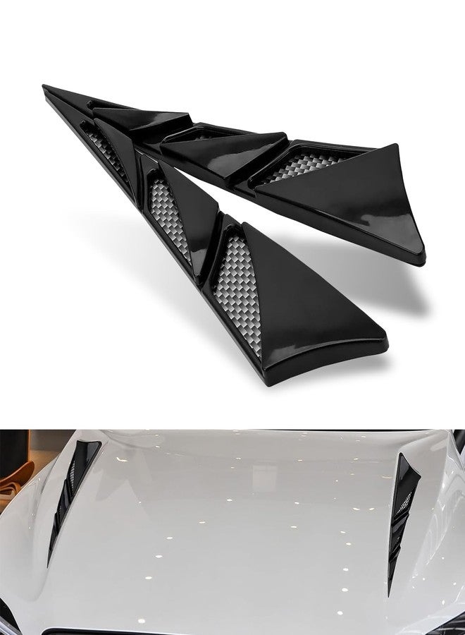 Dogary 2 PCS Car Hood Ventilation Cover, Scratchproof & Collision-resistant Shark Fin Spoiler, Adhesive Car Fender Vent Protection Decoration, Universal for Most Cars, SUVs, Trucks (Black) - Image 1